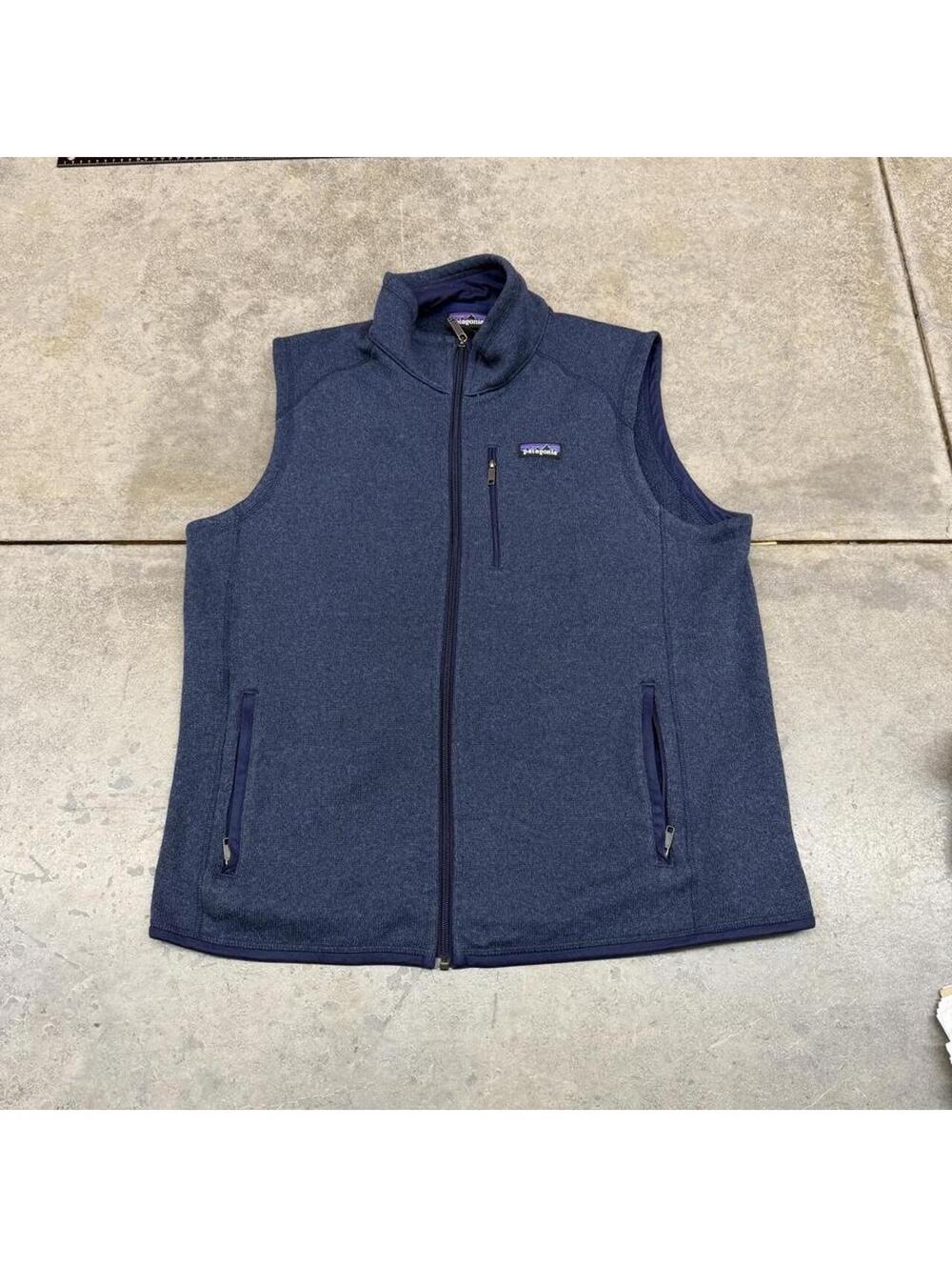 vintage patagonia better sweater navy full zip fleece vest size xl